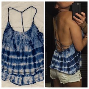 Volcom tie dye strappy back tank top